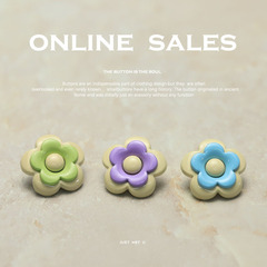 【藝森】小香可愛風雙層花朵紐扣金屬飾品配件服裝扣子毛衣外套扣