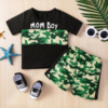 Camouflage jacket for boys with letters, set, European style, Amazon, with short sleeve