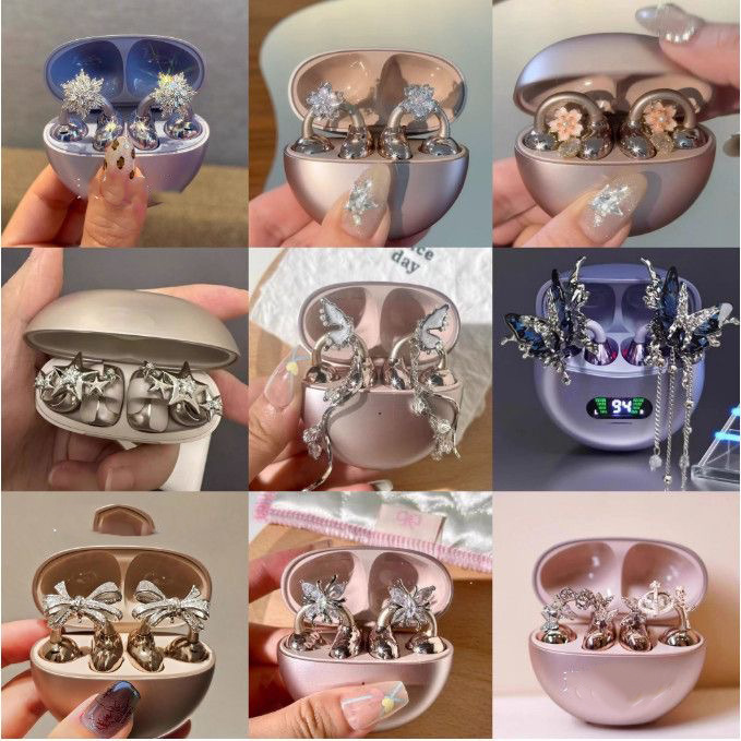 Suitable for Freeclip Headphone Clip Niche Fashion Full Diamond Snowflake Headphone Buckle Flash Universal Ear Clip Suitable for Freeclip Headphone Clip Niche Fashion Full Diamond Snowflake Headphone Buckle Flash Universal Ear Clip