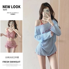 分体水着女性三点セットドーパミン大サイズ微太ったmmがお腹を隠して痩せている少女温泉リゾート水着i