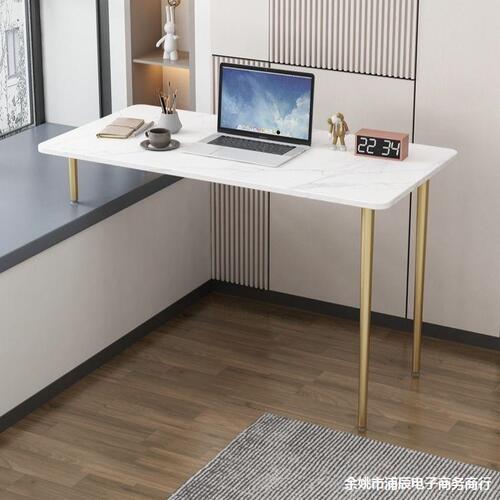 G3YN Marble Stone Slab, Light Luxury Computer Desk for Balcony Windowsill, Bay Window Corner Desk with Adjustable Height and Wall-Mounted Design