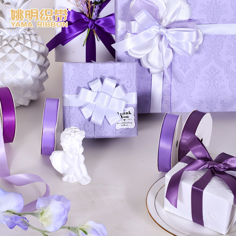 Cinta de poliéster de una sola cara de 16 mm de Yao Ming para decoración de bodas, cinta de satén, accesorios de decoración con lazos, cinta colorida