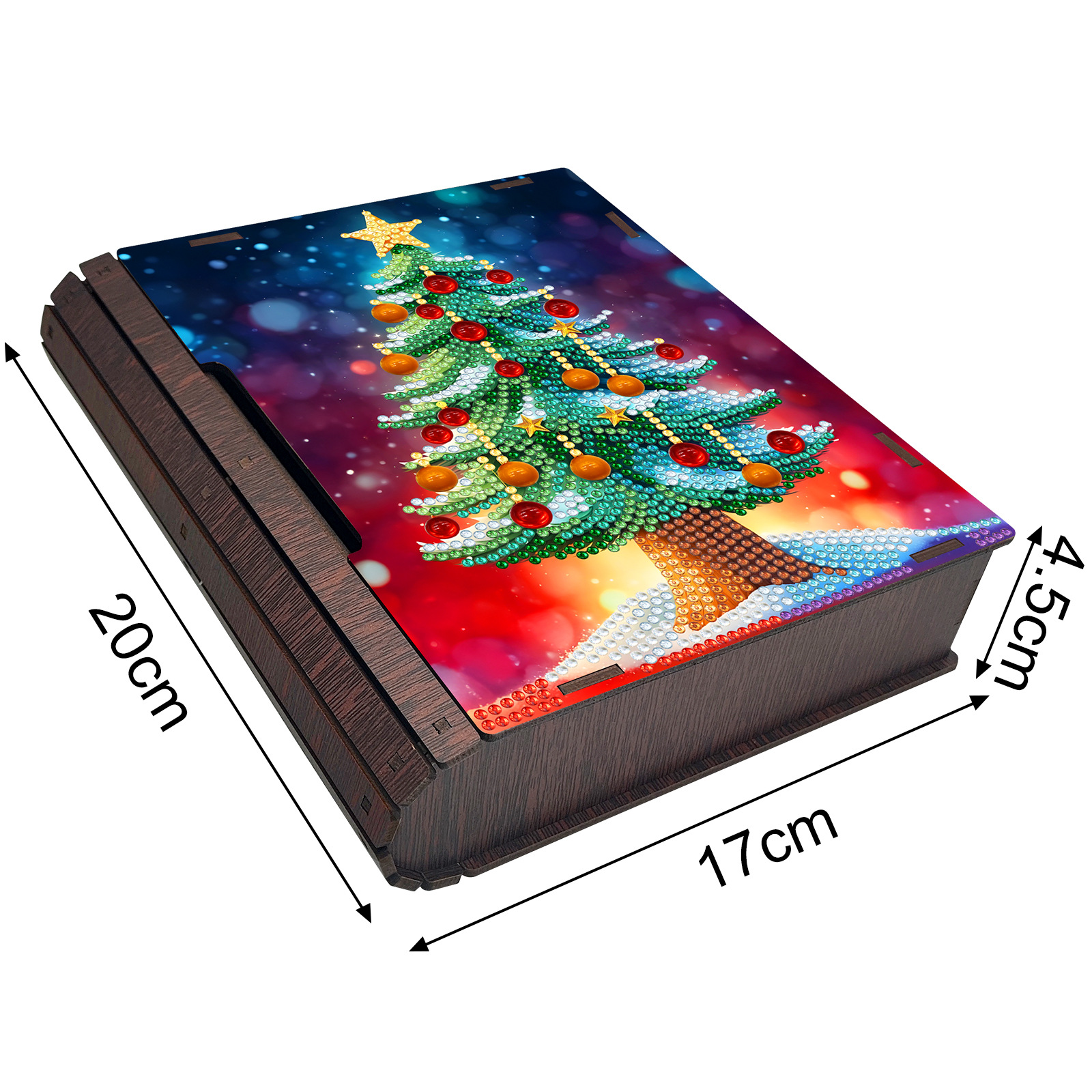 Diamante pintura caja de madera DIY puntos creativos caja de almacenamiento de cosméticos caja de joyas al por mayor