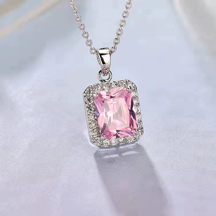 Square Pendant, small design, classic princess style, simple elegant, optional chain