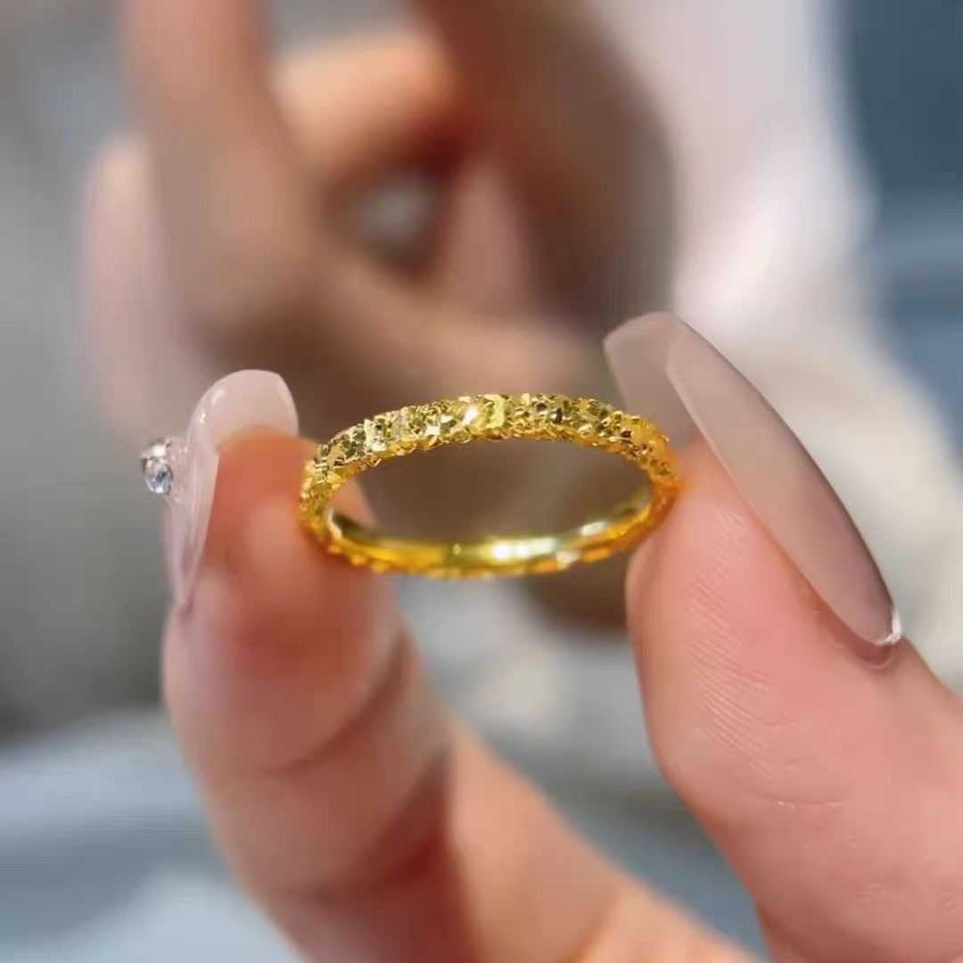Golden small design elegant universal ring