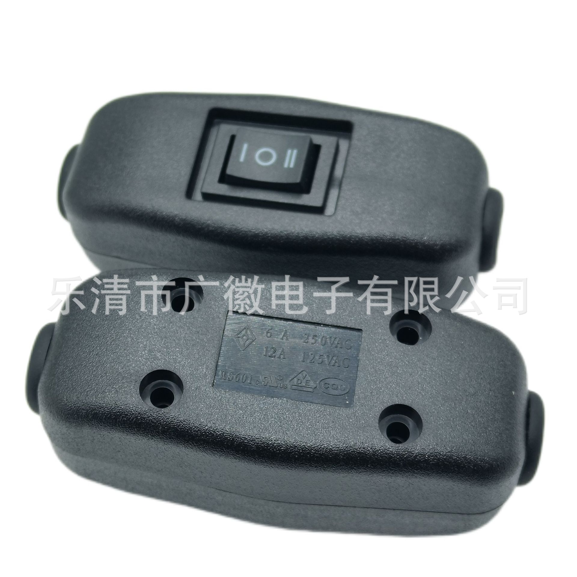 RS601软线线上开关2脚3脚带灯铜银触点灯具电机电器翘板开关6A10A