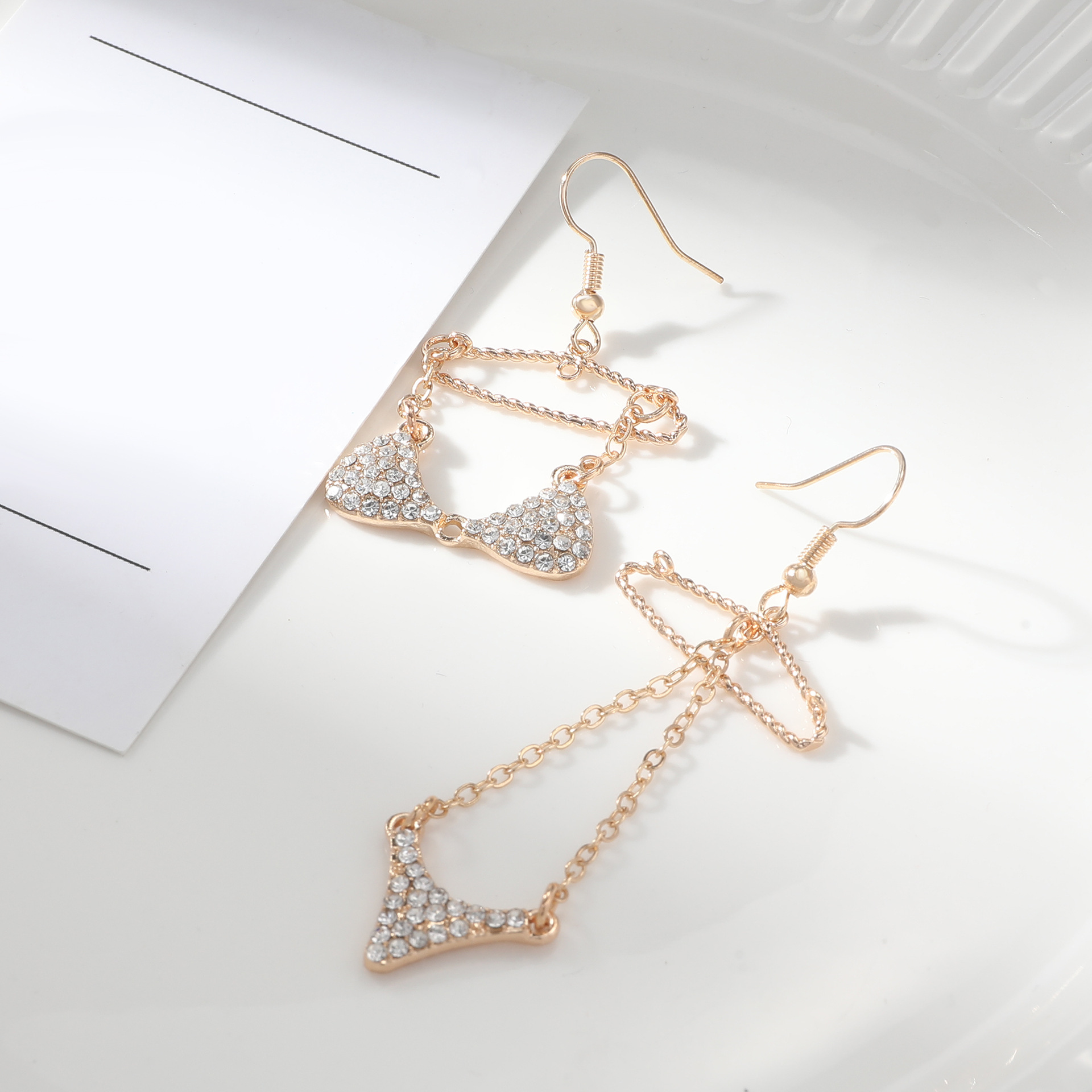 Bikini Pattern 1 Pair IG Style Sexy Shiny Bikini Inlay Alloy Rhinestones Drop Earrings