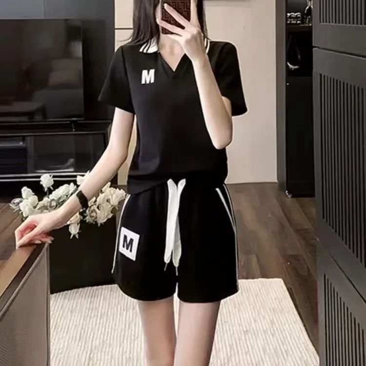 Women's Summer Running Outfit Set - Breathable Short Sleeve Top & Athletic Shorts For Casual Sportswear​_ecoleips.com