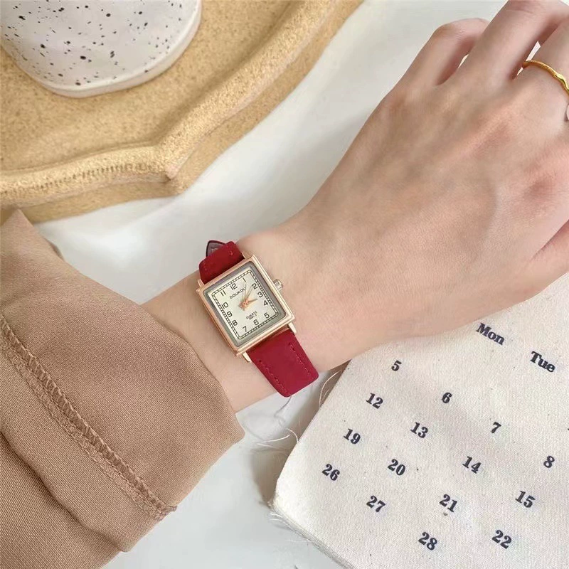 Women's Square Watch (Beijing Time) Quartz, PU Strap, 2.5 cm Dial, Minimalist Style
