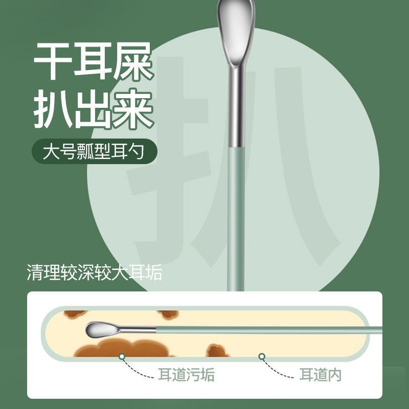 Earscoop 6-Piece Portable Belt-Powered Home Adult Ear Cleaning Kit for Cleaning Ears, Single Item Shipping