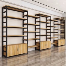 超市货架便利店多层组合展示柜办公室储物置物架家用简约钢木货架