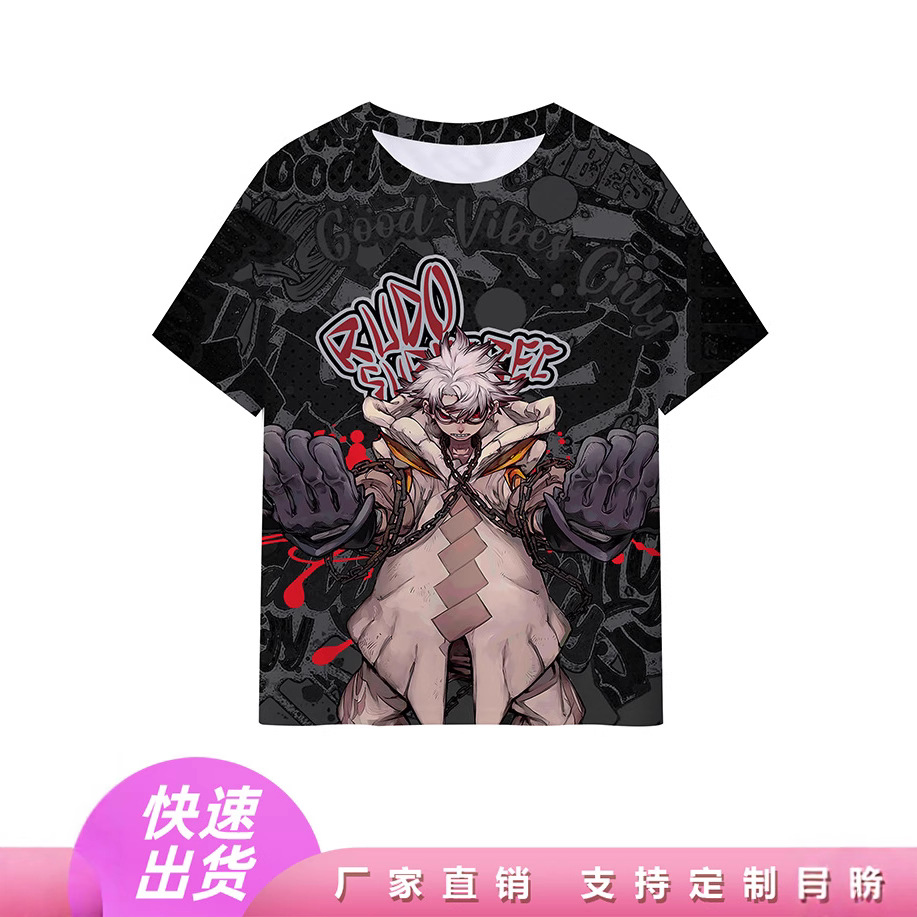 废渊战鬼GACHIAKUTA短袖动漫周边3D数码印花T恤欧美跨境衣服