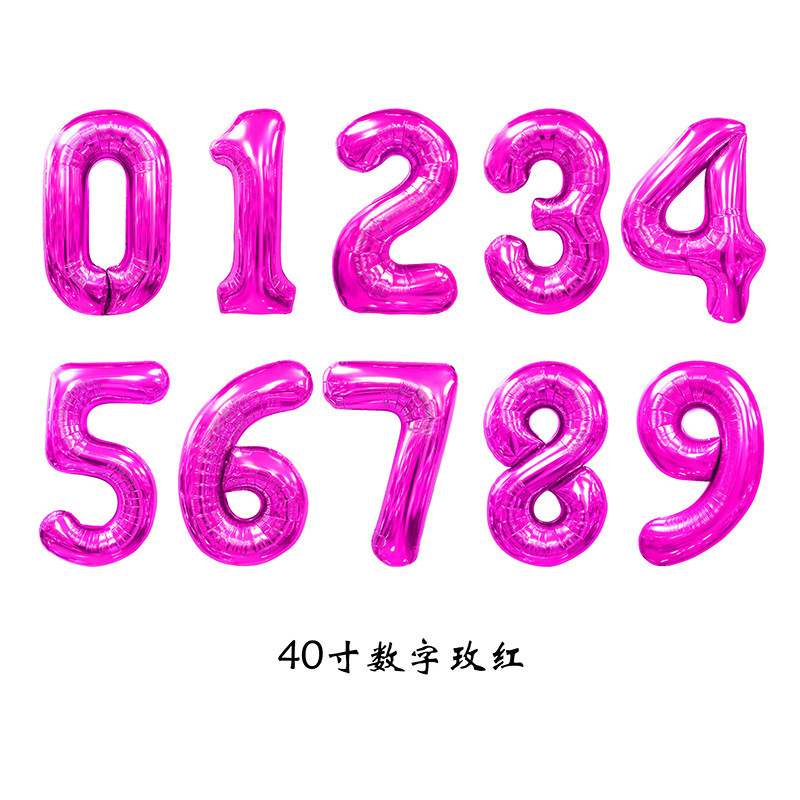 Globo digital de aluminio para cumpleaños, decoración de fiestas, globo de 40 pulgadas, rosa, de aluminio, para decoración de escenarios