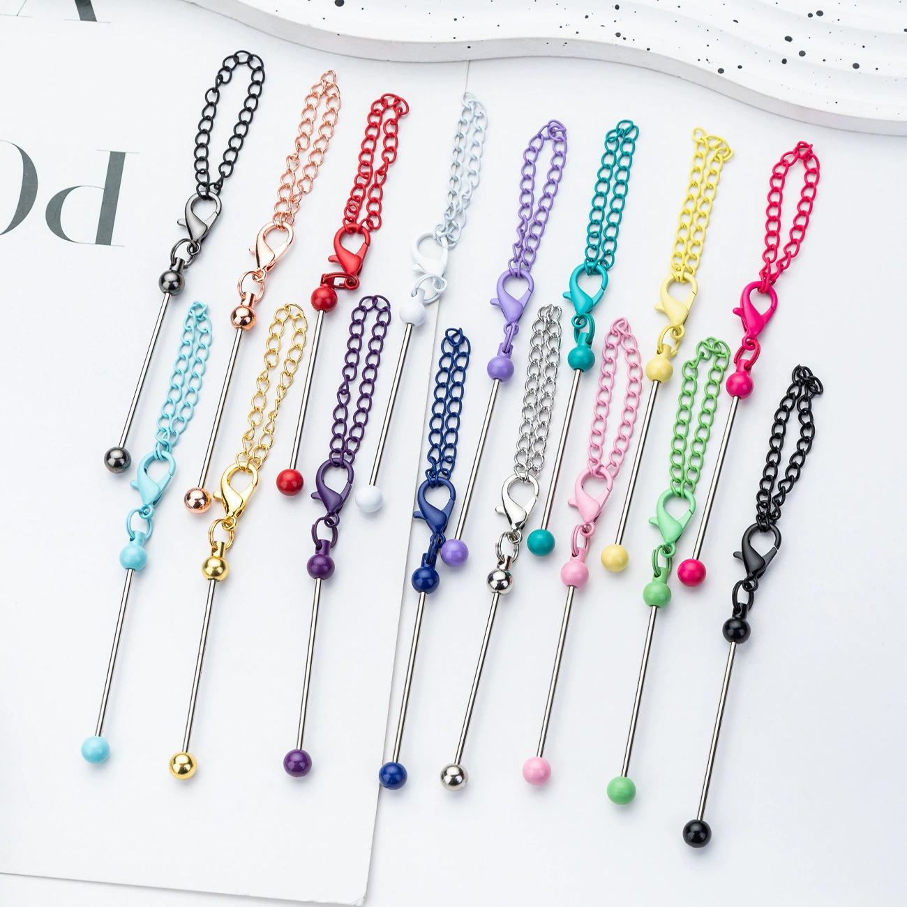 Креативный мини-брелок из бисера «сделай сам», креативный персонализированный брелок для сумки, металлический брелок ярких цветов