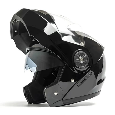 Motosiklet kaskı (dəbilqə): motorcycle helmet gray men's and - 161-bright-black-hd-anti-fog-transparent-mirror-no-gifts-one-size-fits-all