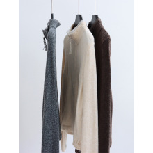 领口拼蕾丝韩版立领双头拉链针织衫开衫曼陀罗绒早秋长袖外套上衣