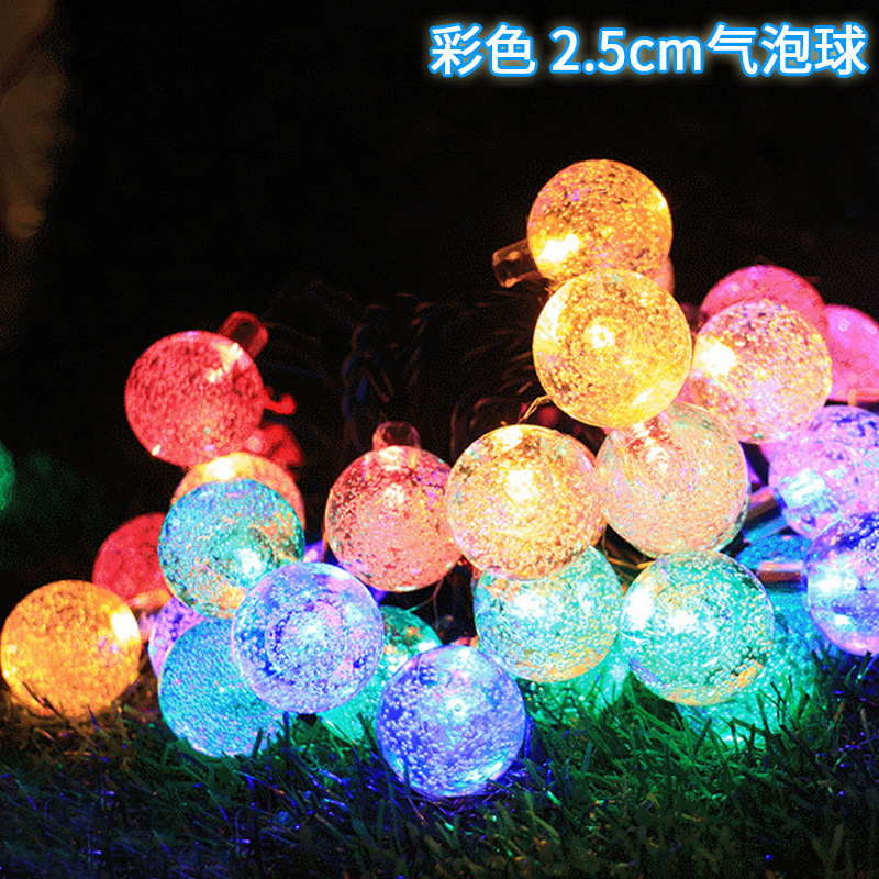 ソーラー LED ライトストリング屋外キャンプ雰囲気ライトホリデー装飾ライトスターランタンバブルボールライトストリングプラグイン|undefined
