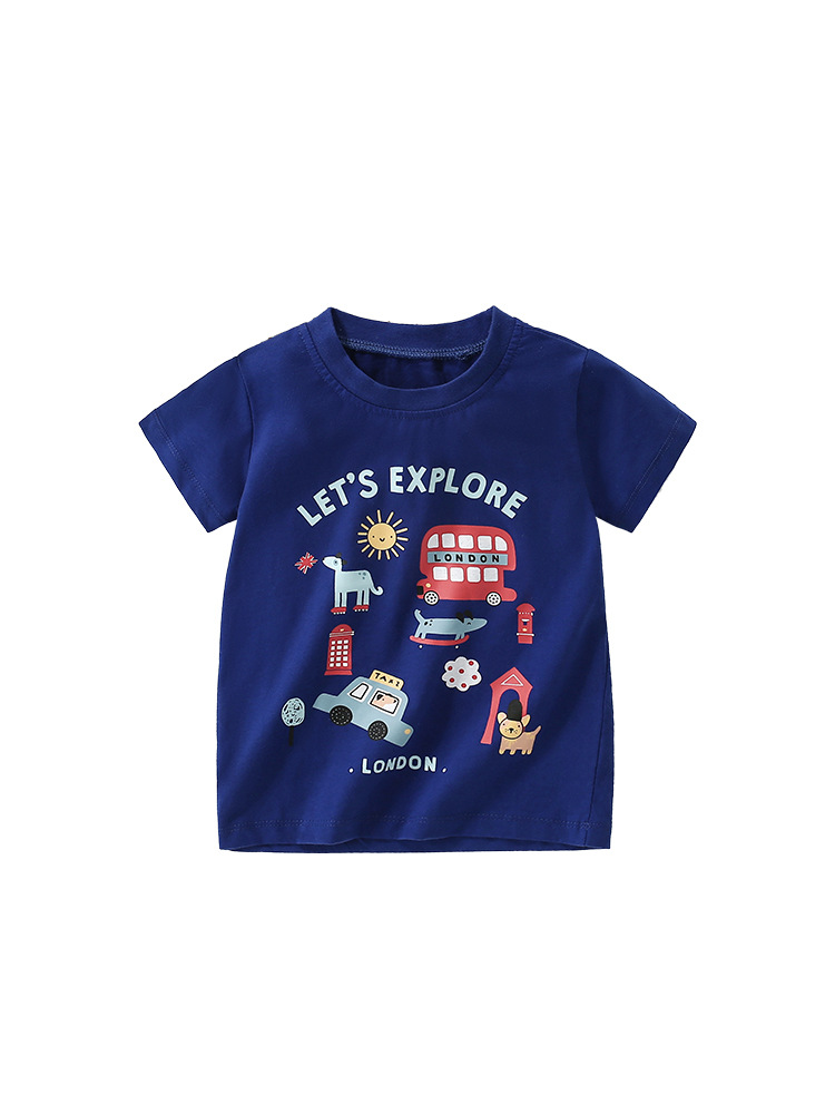 Malwee niño de manga corta camiseta de verano de cuello redondo Europa y América de verano nueva camiseta para niños