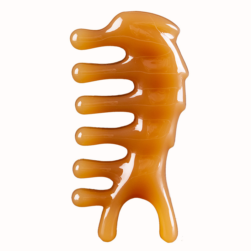 Peine de masaje de resina personalizado de cinco dientes para rascar los meridianos de la cabeza y la nariz, peine de delfín de cinco garras para relajación de la cabeza y relajación muscular, herramienta de masaje para la cabeza.