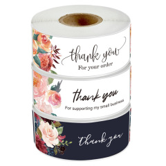 Cross-border flowers thank you gift seal label sticker cake baking seal sticker rectangular airtight label