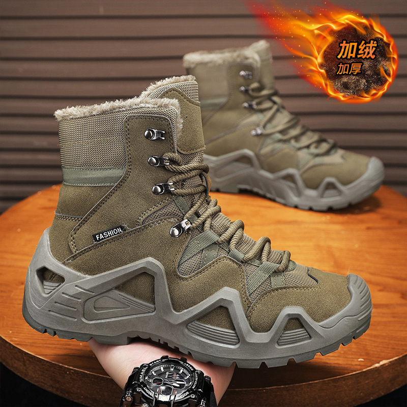 Hiking Shoes Russian Winter Snow Boots Outdoor Mountaineering Combat Boots Men's Cross-Border Large Size High-Top Boots