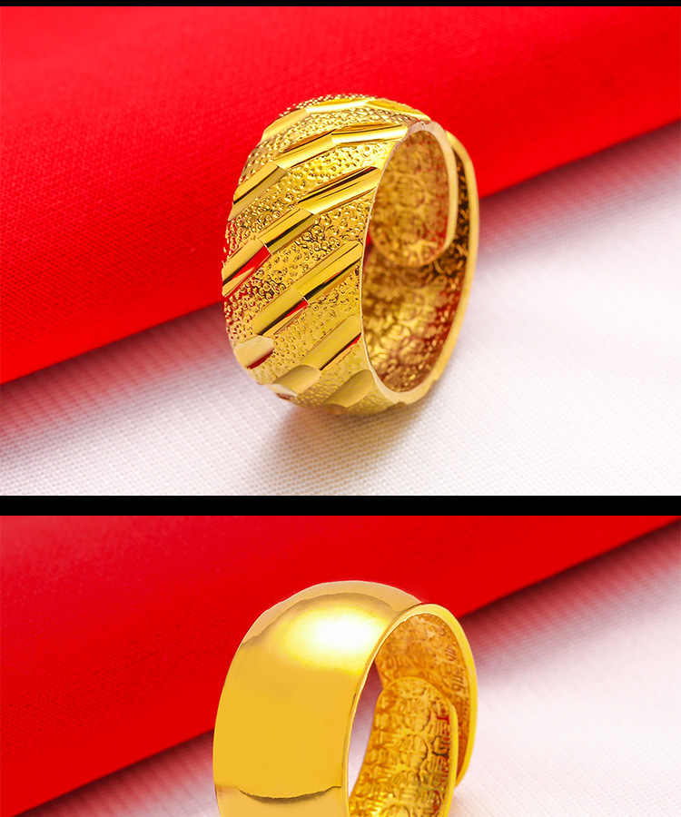 Men's large ring jewelry Vietnamese gold plated sky full of stars meteor shower smooth open large men's ring_voghion.com