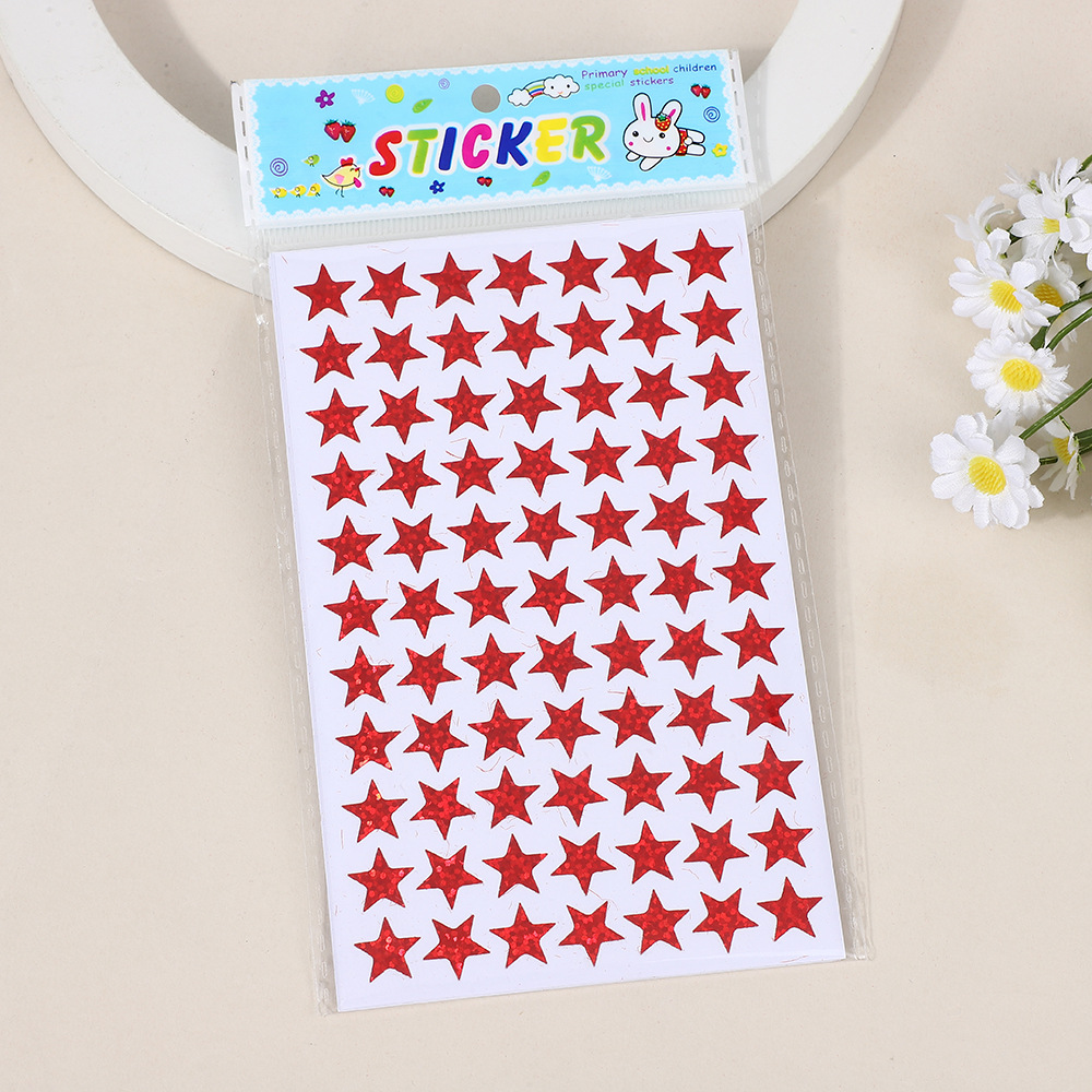 Pegatinas láser de color estrella flash pegatinas de jardín de infantes para niños recompensas pegatinas adhesivas de pentapunto pegatinas
