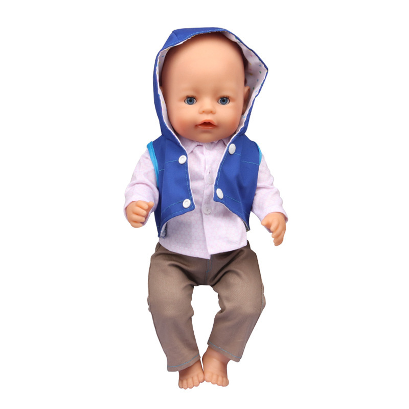 16-18 Inch Sky Blue Top + Brown Pants Zafp Doll Clothing Accessories Wide-Leg Pants Top Jacket Set 16-18 Inch Sky Blue Top + Brown Pants Zafp Doll Clothing Accessories Wide-Leg Pants Top Jacket Set