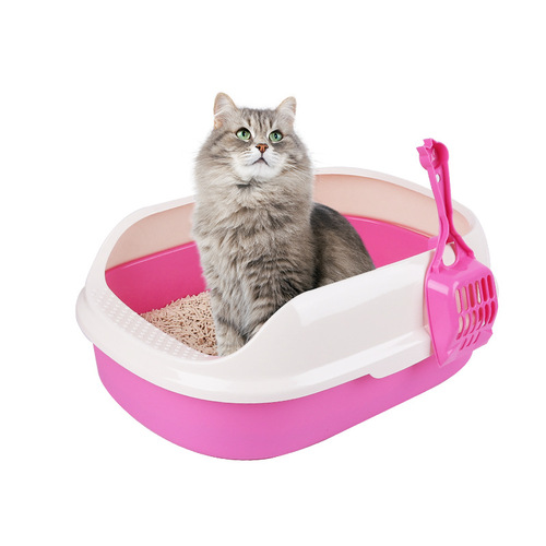 Amazon Semi-closed Cat Litter Box with Cat Litter Shovel Large Cat Toilet Online Agency Wholesale