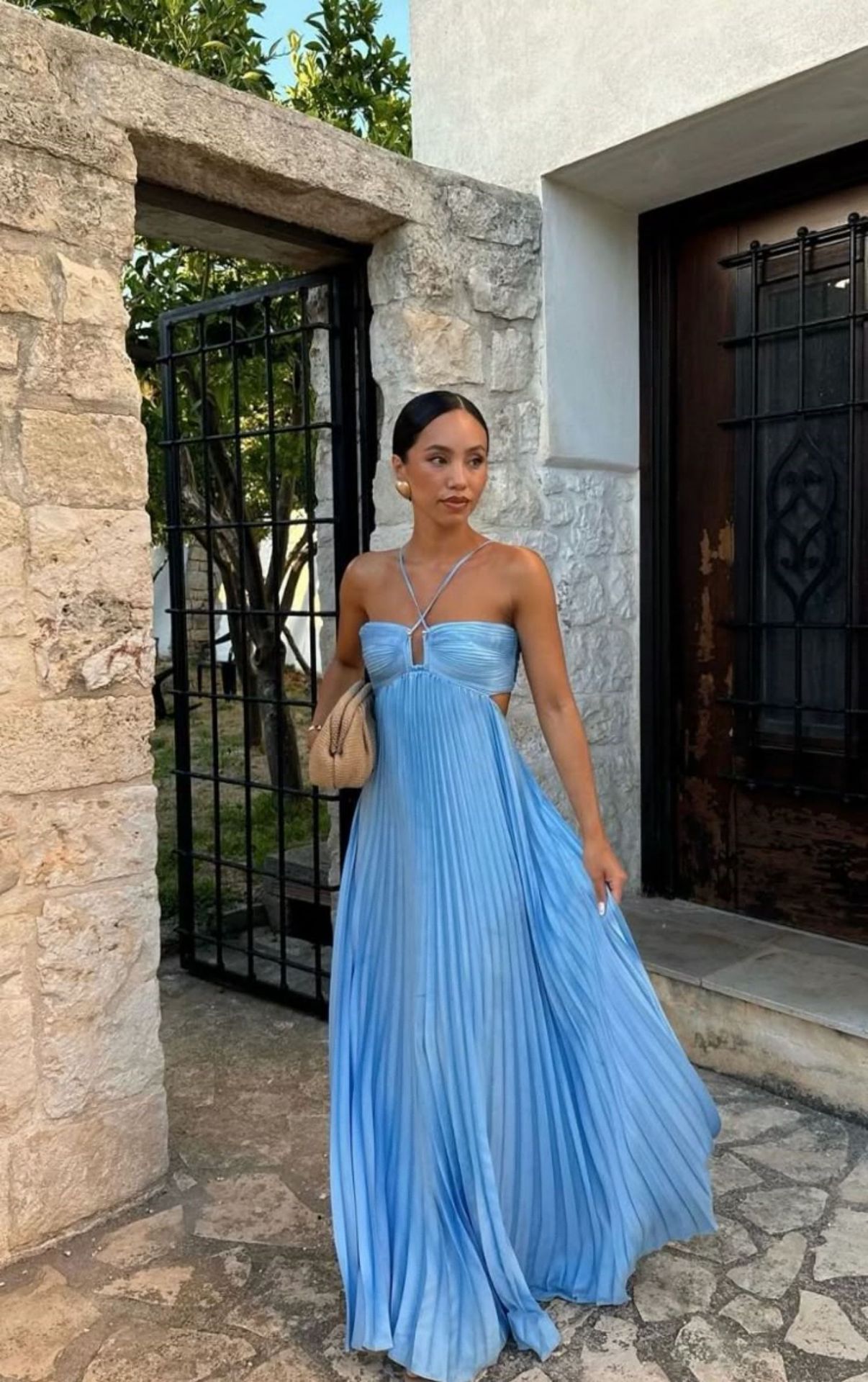 Sleeveless Sleeve Length Swing Dress Dresses Type Wholesale Women's Elegant Streetwear Solid Color Casual Outdoor Beach Halter Neck Sleeveless Swing Dress