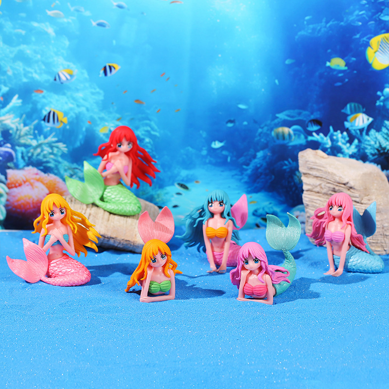 Creative Pvc Ornaments, Mermaid Moss Micro-Landscape Succulent Decorations, Desktop Fish Tank Decoration Small Ornaments