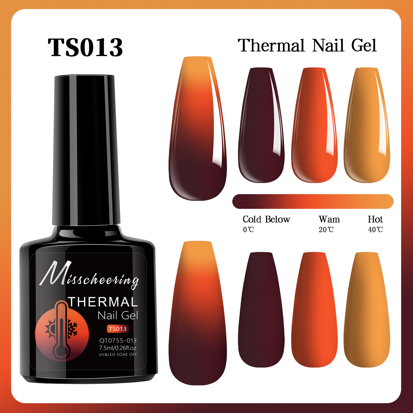Esmalte de uñas de gel con efecto aurora que cambia con la temperatura, gel de diamante opal, gel de fototerapia de tres etapas que cambia con la temperatura, juego al por mayor.