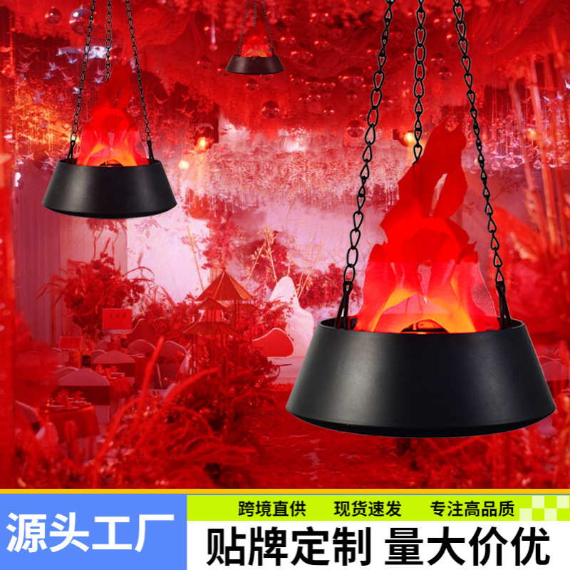 New stage theater ancient style decorative props LED flame lamp inn…