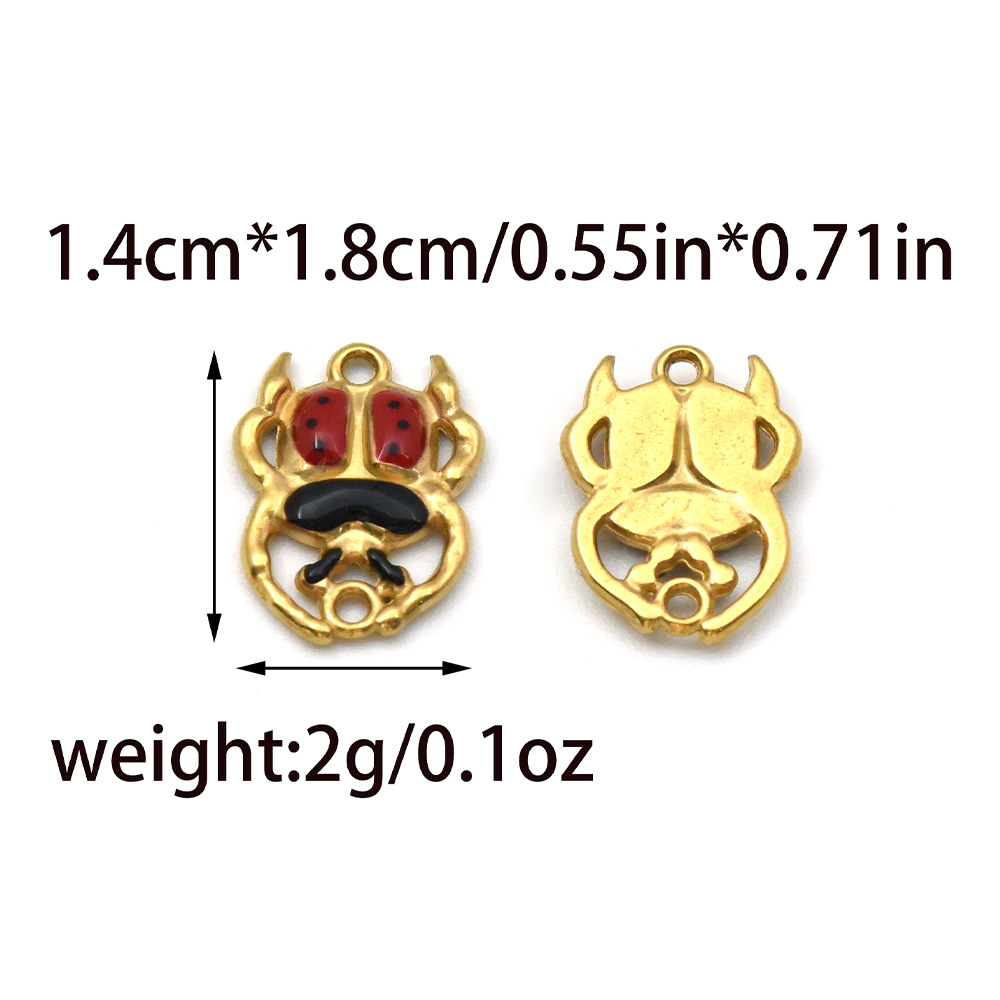 1 Piece 304 Stainless Steel Lipstick Letter House Pendant DIY Ornament Accessories display picture 3