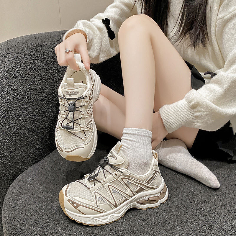 Thick-Soled Breathable Dad Shoes for Women 2025 New Retro Versatile Non-Slip Wear-Resistant Hiking and Mountaineering Casual Sports Shoes