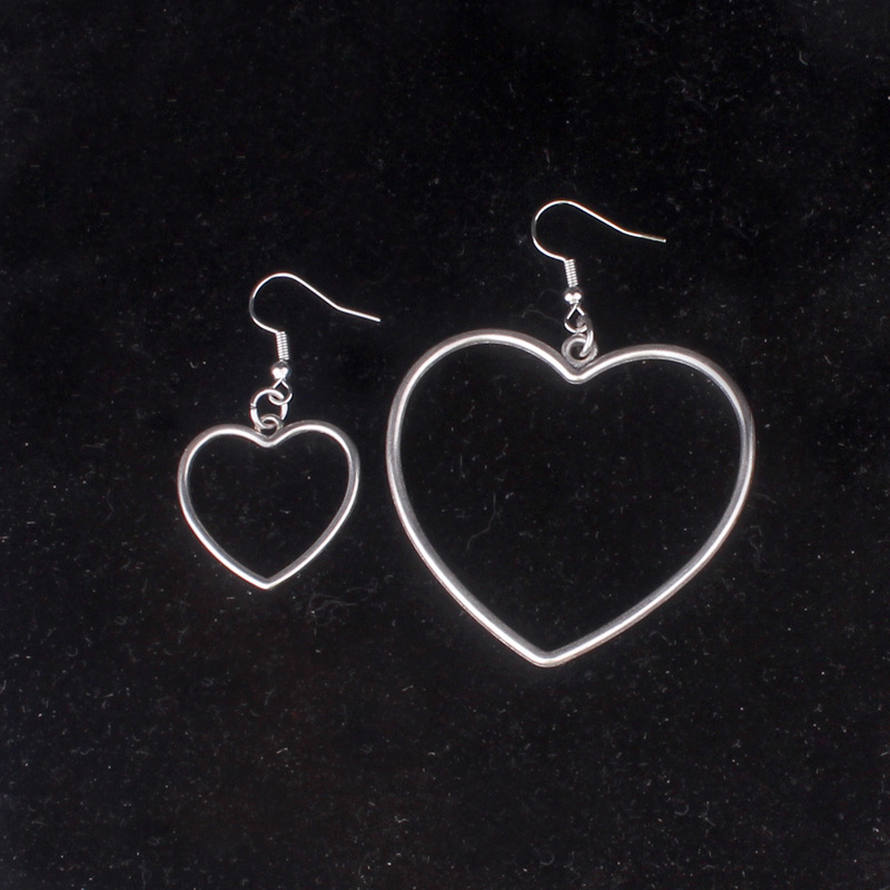 镂空爱心耳环软妹耳坠女士耳钉批发日系清新饰品原宿可代发