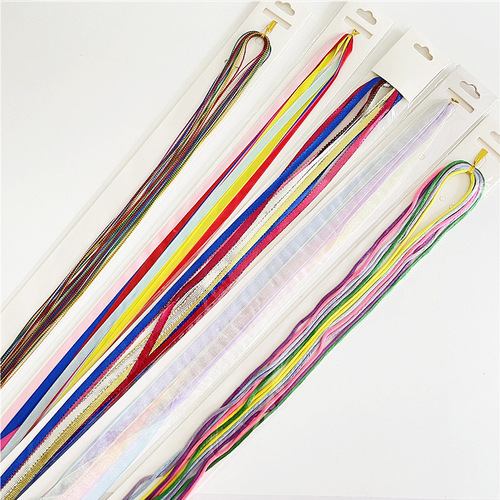 Summer new Korean-style colorful braided hair ties & headbands for kids—fashionable multi-colored ribbons, braid holders, and silk hair accessories for girls
