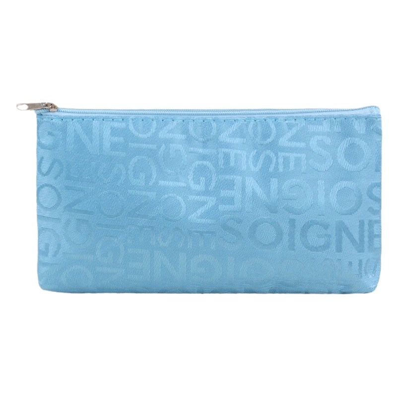 Korean Style Casual Bag Letter Jacquard Cosmetic Bag Horizontal Square Hand-held Cosmetic Bag Women's Wash Bag