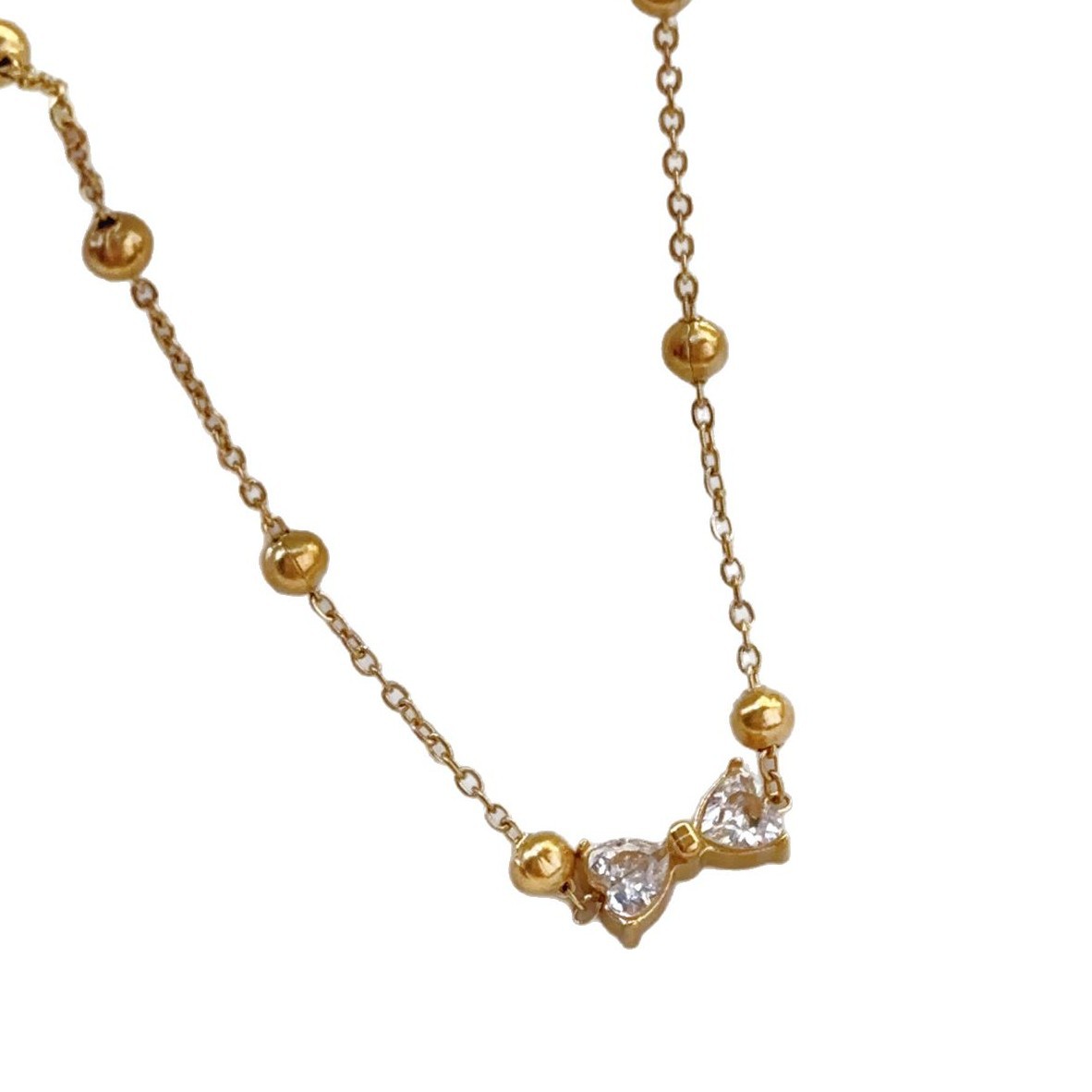 Pulsera de circón con lazo de lujo ligero francés, temperamento de moda femenina, joyería a mano simple, collar de lujo ligero, joyería que no se desvanece image 5