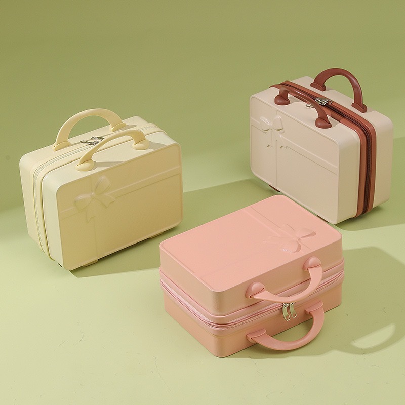 Estuche de cosméticos retro mini estuche de mano de 14 pulgadas, equipaje pequeño, bolsa de cosméticos de almacenamiento de recuerdos, caja de contraseña pequeña