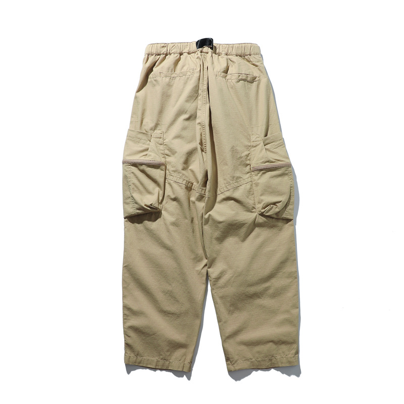 Pantaloni cargo uomo taglio dritto oversize stile casual streetwear_voghion.com