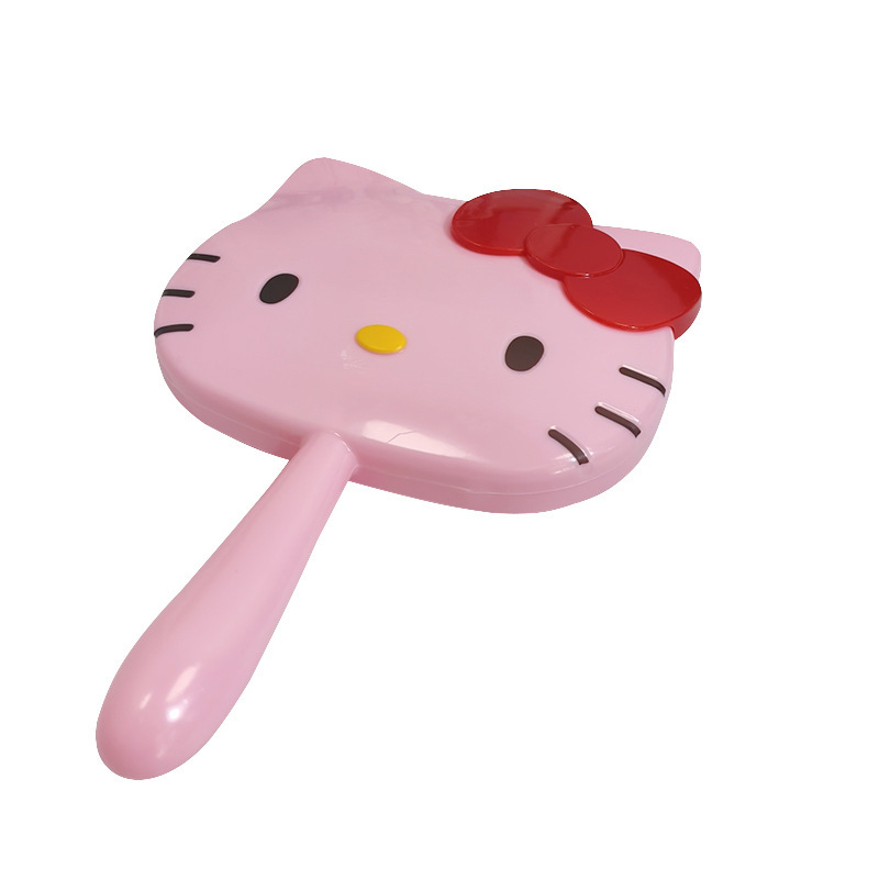 KT 고양이 거울 수제 DIY 소재 가방 도매 그물 빨간 헬로 키티 스틱 다이아몬드 메이크업 거울 창조적 인 장난감