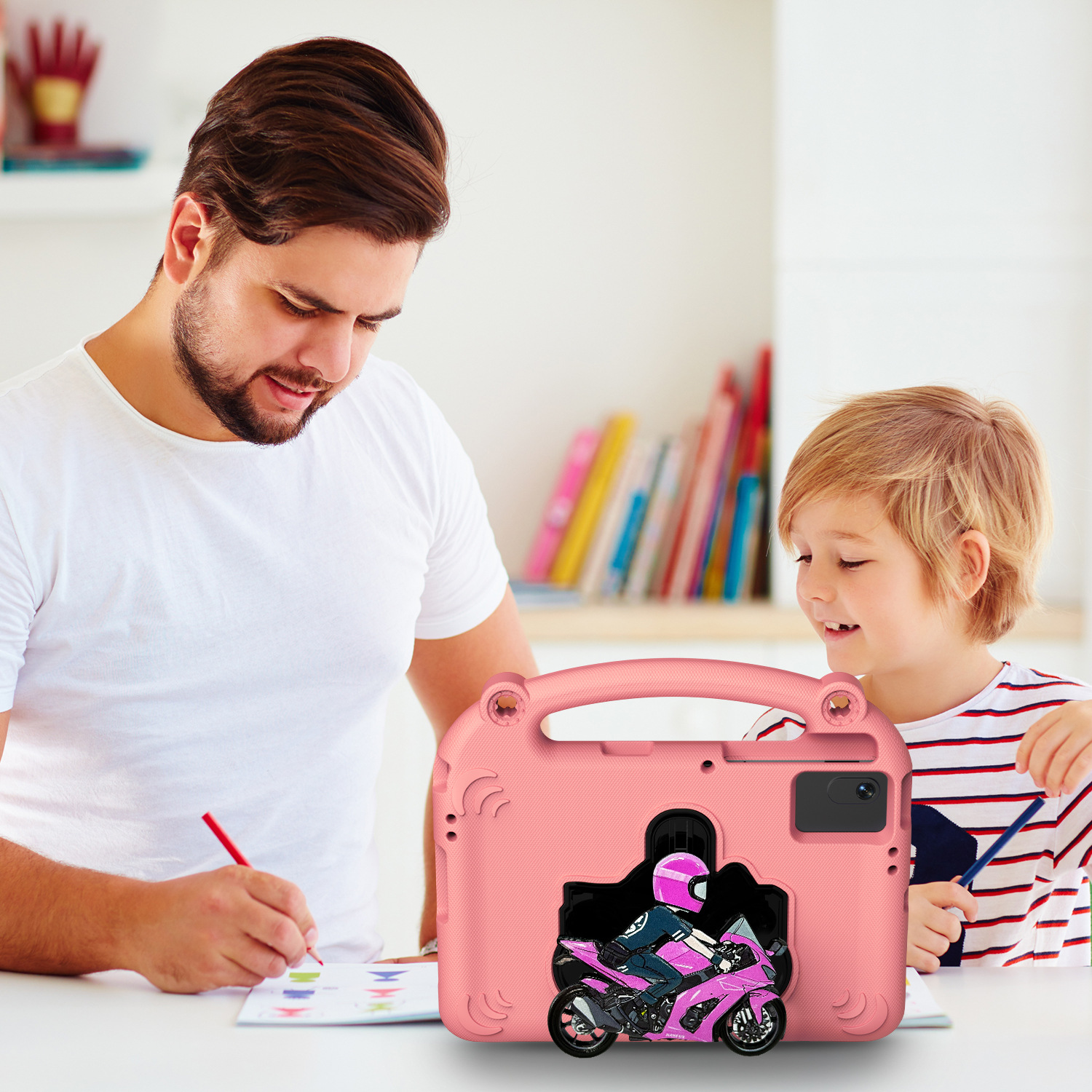 适用于三星S7S8S9S10平板保护套T870/X730防摔壳带创意卡通支架