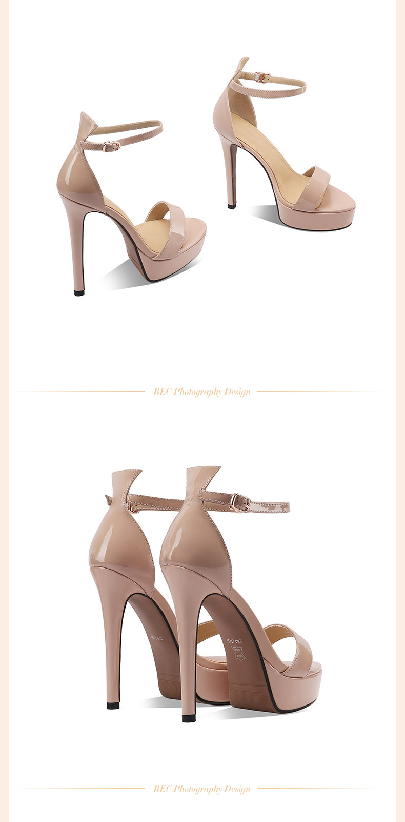 Sandal cao gót nữ mũi hở quai ngang gót siêu cao 13 cm đế platform chống thấm — Đỏ 13cm chi tiết 16