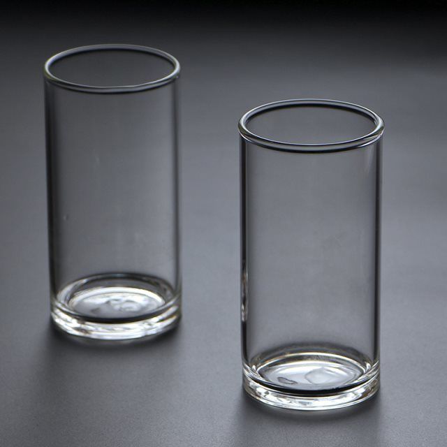 Gao Peng Silicone Transparent Glass Teacup, Straight-Style Cup with Round Opening, Clear Cold-Drink Glass, Beverage & Juice Cup