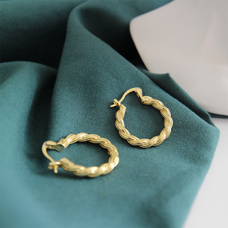 retro twist niche design sense simple earrings wild ear jewelrypicture2
