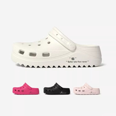 Тапочки в стиле Crocs, летняя униформа врача, дышащие босоножки, мюли на платформе, летние мужские тапочки, увеличивают рост, мягкая подошва, закрытый носок, подходят для носки на улице