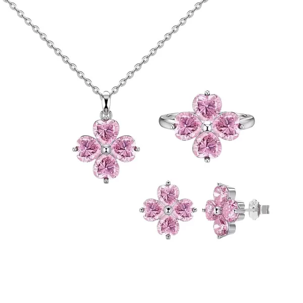 Japanese and Korean Popular S925 Sterling Silver Necklace for Women, Four-Leaf Clover Heart Zircon Inlaid, Exquisite Design, High-End Women's Accessory