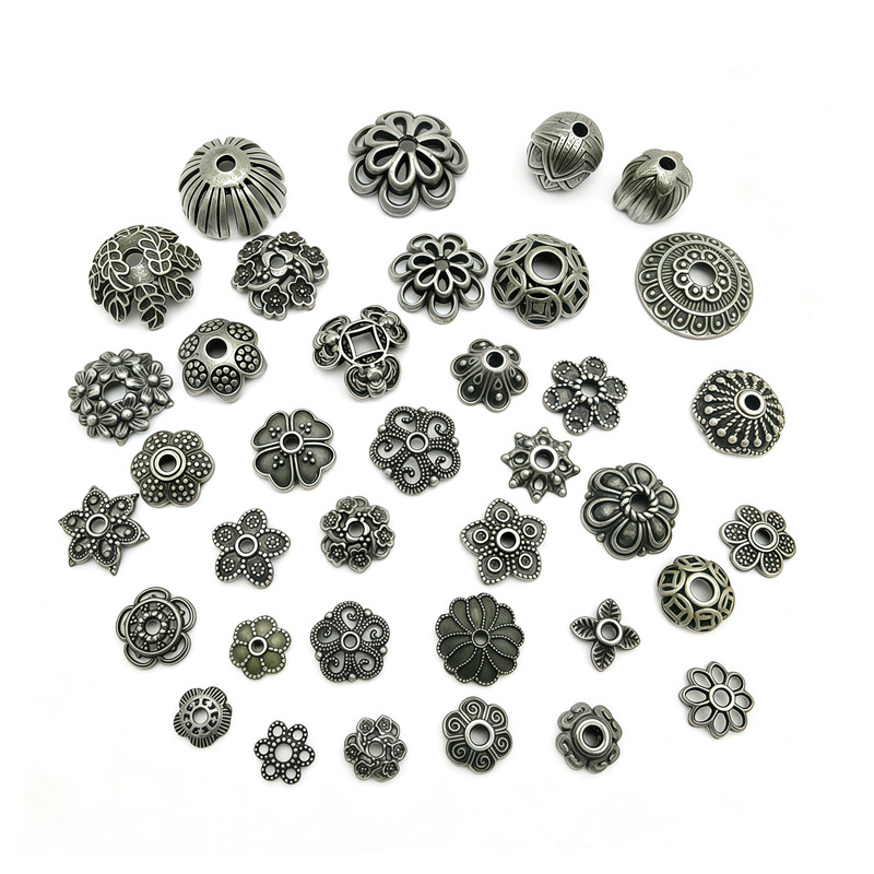 In-stock wholesale long-lasting color retention iron gray flower caps, bead caps, vintage style DIY bracelet and jewelry accessories In-stock wholesale long-lasting color retention iron gray flower caps, bead caps, vintage style DIY bracelet and jewelry accessories