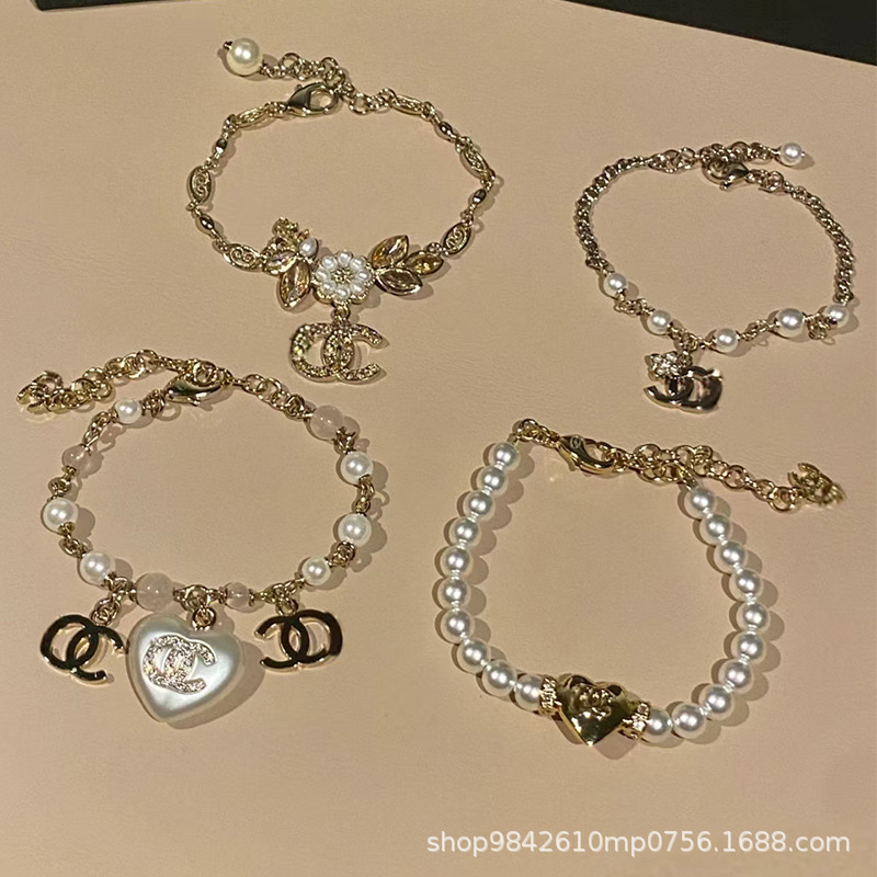 Chanel-style bracelet, pearl bracelet, women's Chanel-style bracelet, double C bracelet, designer brand bracelet, Chanel-style classic double C bracelet Chanel-style bracelet, pearl bracelet, women's Chanel-style bracelet, double C bracelet, designer brand bracelet, Chanel-style classic double C bracelet